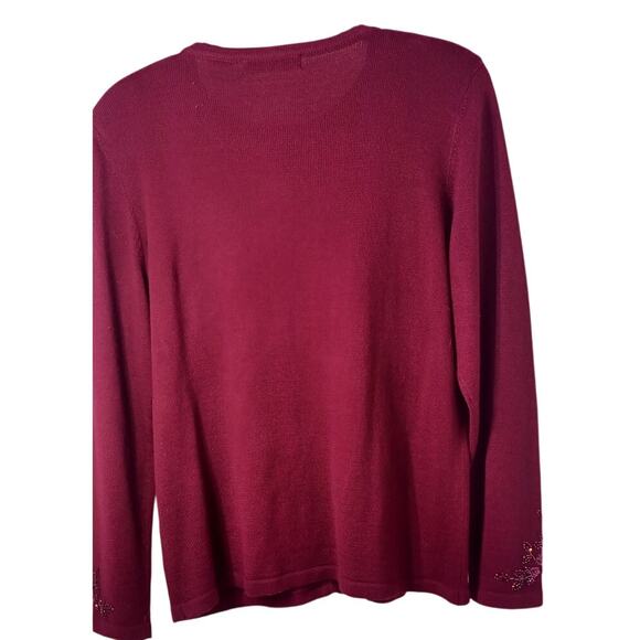 VTG Draper's & Damon's Purple Beaded Sequin Cardigan Sweater Women's Size Small - Picture 5 of 7